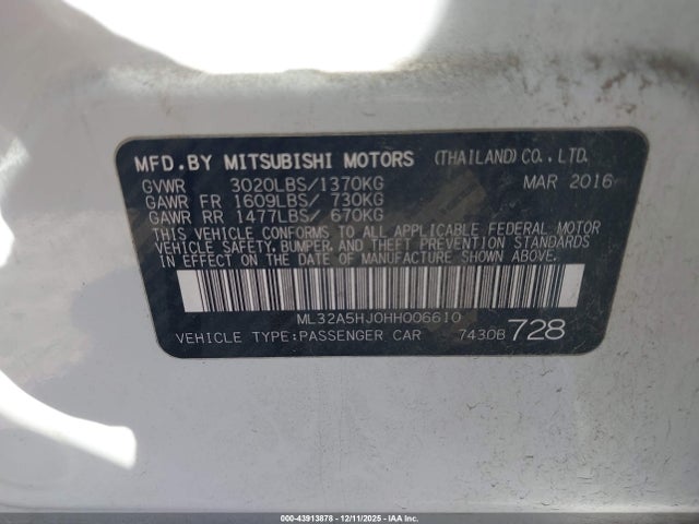 2017 MITSUBISHI MIRAGE ML32A5HJ0HH006610 Photo 8