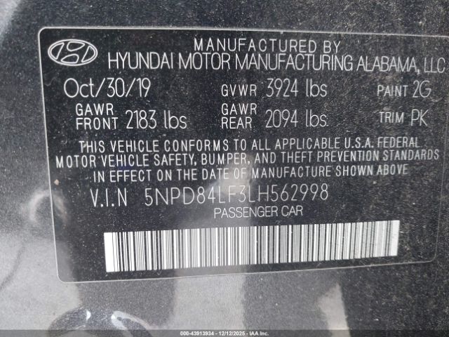 2020 HYUNDAI ELANTRA 5NPD84LF3LH562998 Photo 8