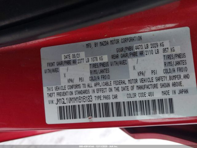 2021 MAZDA MAZDA6 JM1GL1VM1M1616183 Photo 8