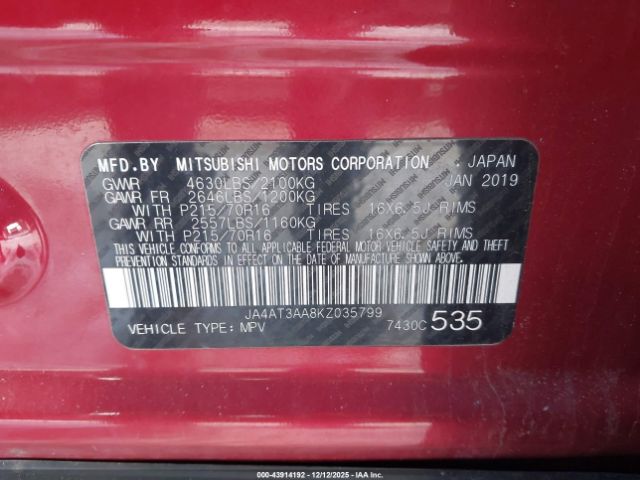 2019 MITSUBISHI ECLIPSE CROSS JA4AT3AA8KZ035799 Photo 8