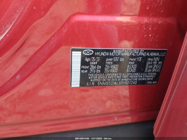2023 HYUNDAI SANTA FE 5NMS5DAL3PH577240 Photo 8