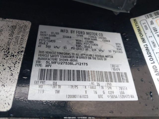 2008 LINCOLN NAVIGATOR 5LMFU27538LJ12175 Photo 8