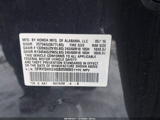 2016 ACURA MDX 5FRYD4H24GB059065 Photo 8