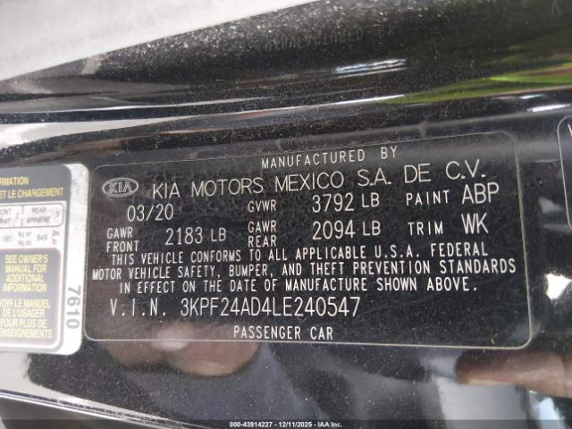 2020 KIA FORTE 3KPF24AD4LE240547 Photo 8
