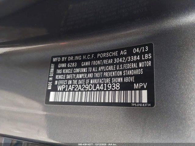 2013 PORSCHE CAYENNE WP1AF2A29DLA41938 Photo 8