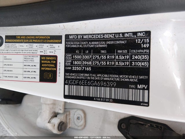 2016 MERCEDES-BENZ GL 450 4JGDF6EE6GA696399 Photo 8