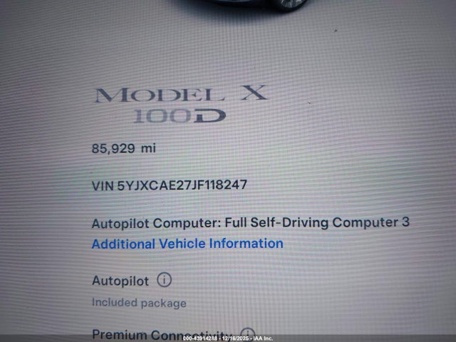 2018 TESLA MODEL X 5YJXCAE27JF118247 Photo 8