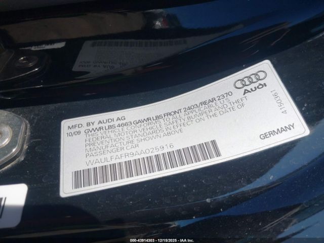 2010 AUDI A5 WAULFAFR9AA025916 Photo 8