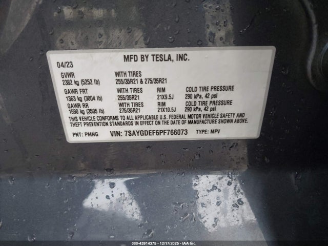 7SAYGDEF6PF766073 Tesla Model Y Performance Dual Motor All-wheel Drive