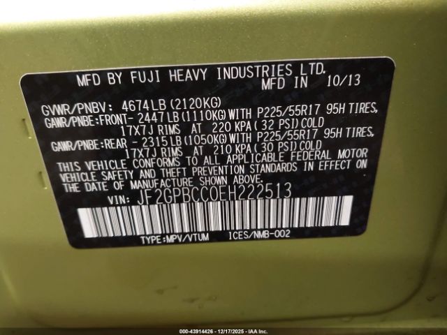 2014 SUBARU XV CROSSTREK HYBRID JF2GPBCC0EH222513 Photo 8