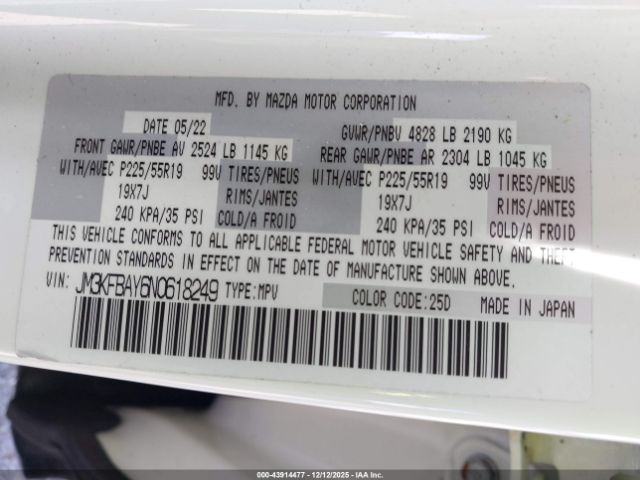 2022 MAZDA CX-5 JM3KFBAY6N0618249 Photo 8