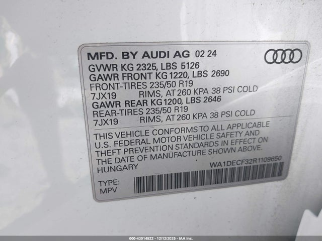 2024 AUDI Q3 WA1DECF32R1109650 Photo 8