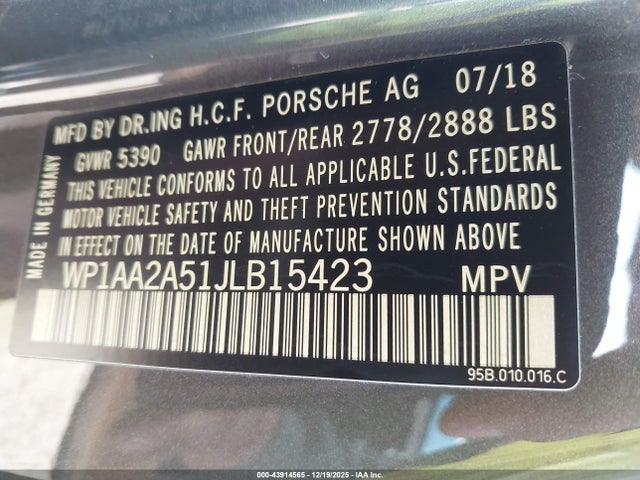 2018 PORSCHE MACAN WP1AA2A51JLB15423 Photo 8