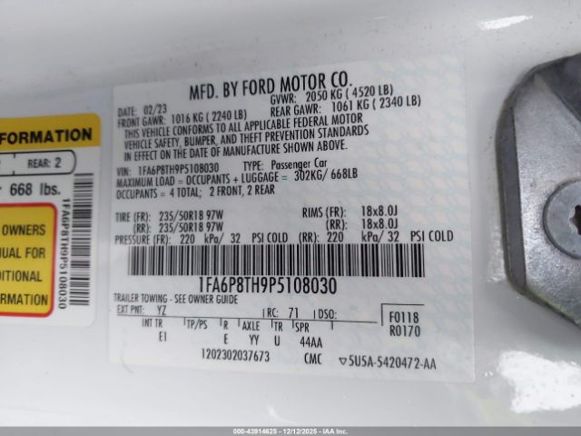 2023 FORD MUSTANG 1FA6P8TH9P5108030 Photo 8