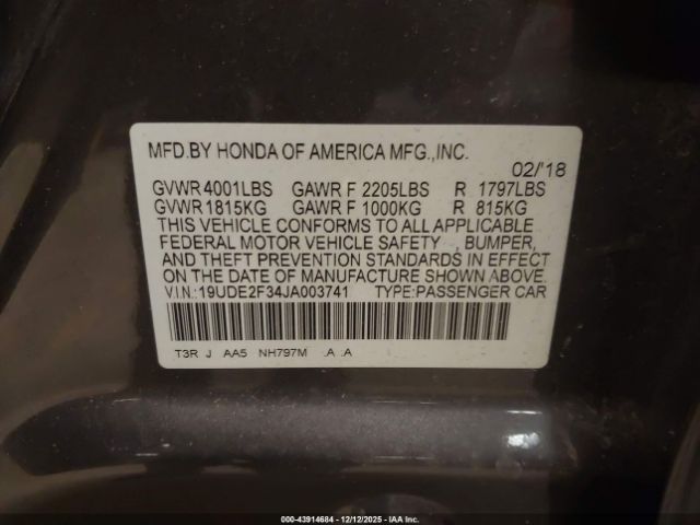 2018 ACURA ILX 19UDE2F34JA003741 Photo 8