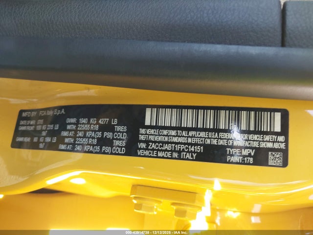 Jeep Renegade Latitude 2015 ZACCJABT1FPC14151 Image 9