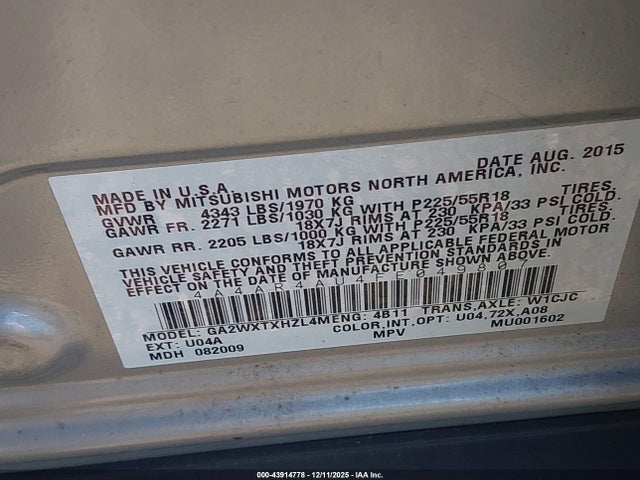 2015 MITSUBISHI OUTLANDER SPORT 4A4AR4AU4FE049807 Photo 8