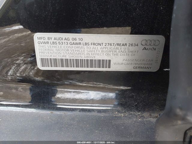 2011 AUDI A6 WAUFGAFB7BN008488 Photo 8