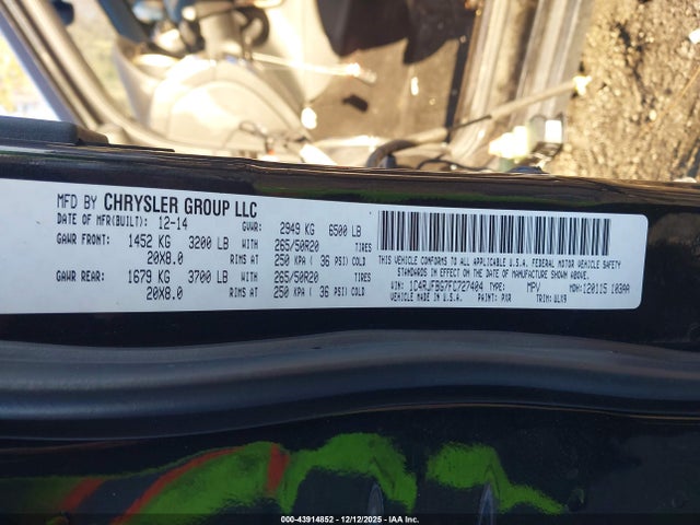 Aukcja sprzedaży 2015 Jeep Grand Cherokee Limited, vin: 1C4RJFBG7FC727404, numer aukcji: 43914852