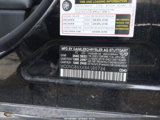 2008 MERCEDES-BENZ S 550 WDDNG86XX8A185724 Photo 8