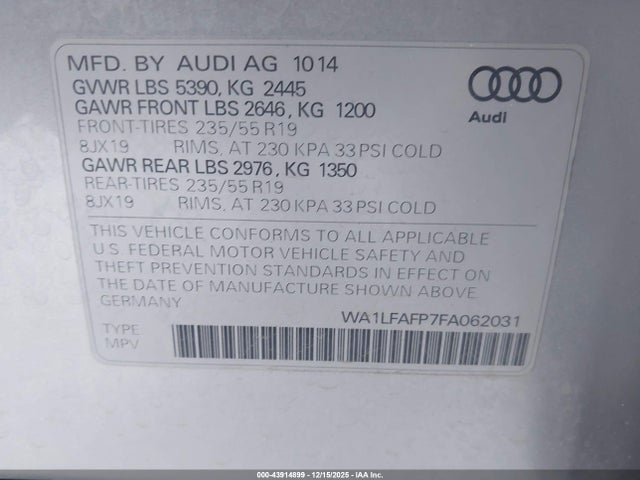2015 AUDI Q5 WA1LFAFP7FA062031 Photo 8