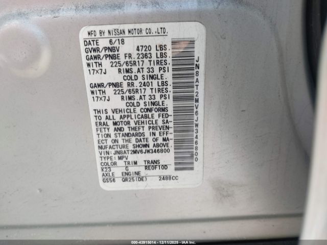 2018 NISSAN ROGUE JN8AT2MV6JW346800 Photo 8