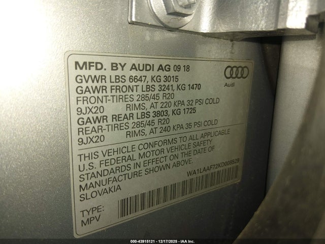2019 AUDI Q7 WA1LAAF72KD008529 Photo 8