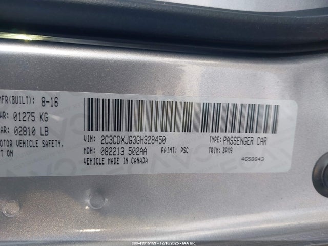 2016 DODGE CHARGER 2C3CDXJG3GH328450 Photo 8