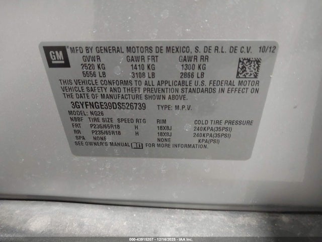 2013 CADILLAC SRX 3GYFNGE39DS526739 Photo 8