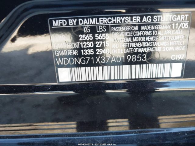 2007 MERCEDES-BENZ S 550 WDDNG71X37A019853 Photo 8