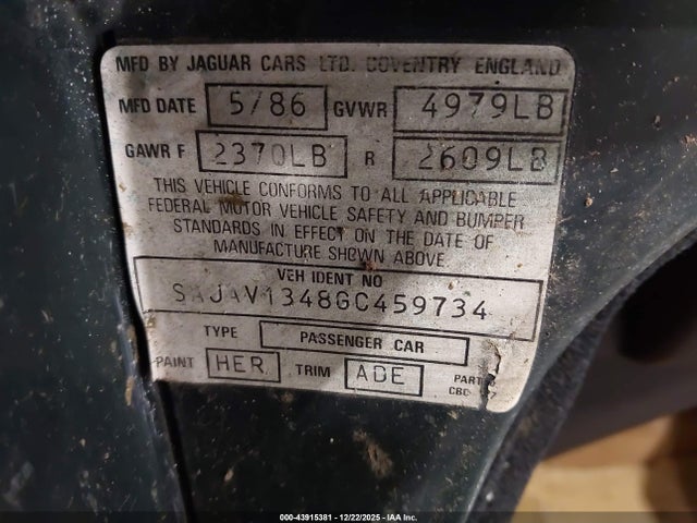 1986 JAGUAR XJ6 SAJAV1348GC459734 Photo 8