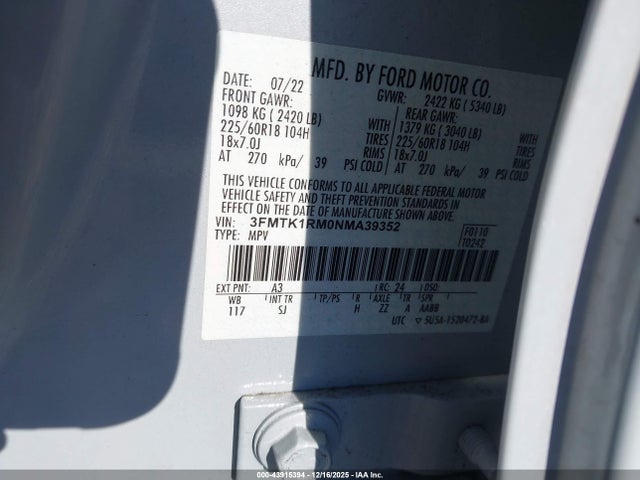 2022 FORD MUSTANG MACH-E 3FMTK1RM0NMA39352 Photo 8