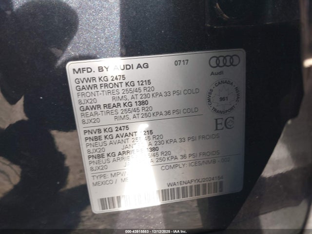 2018 AUDI Q5 WA1ENAFYXJ2024154 Photo 8