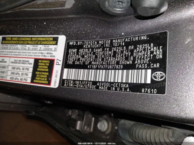2015 TOYOTA CAMRY 4T1BF1FK7FU877829 Photo 8