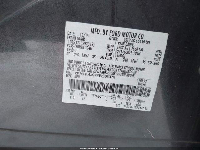 2015 FORD EDGE 2FMTK4J97FBC06379 Photo 8