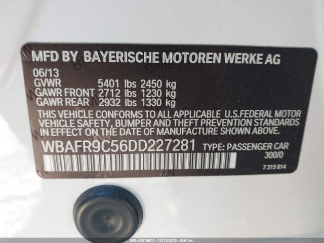 2013 BMW 550I WBAFR9C56DD227281 Photo 8