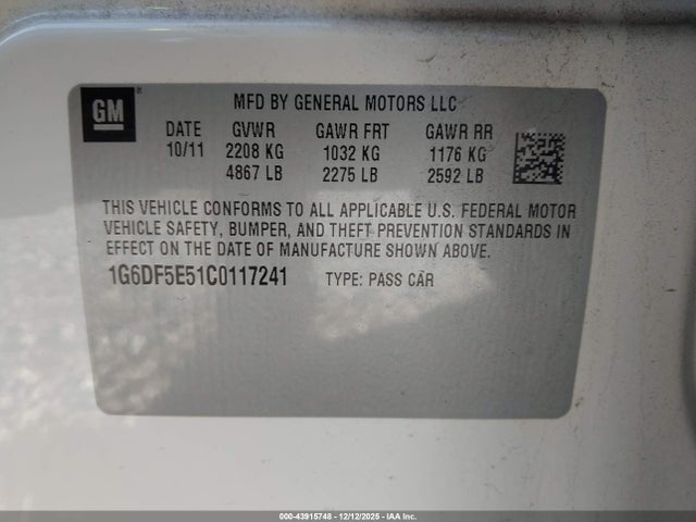 2012 CADILLAC CTS 1G6DF5E51C0117241 Photo 8