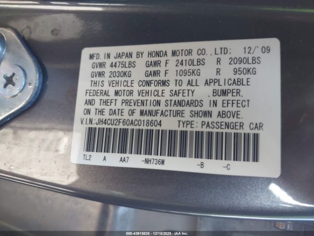 2010 ACURA TSX JH4CU2F60AC018604 Photo 8