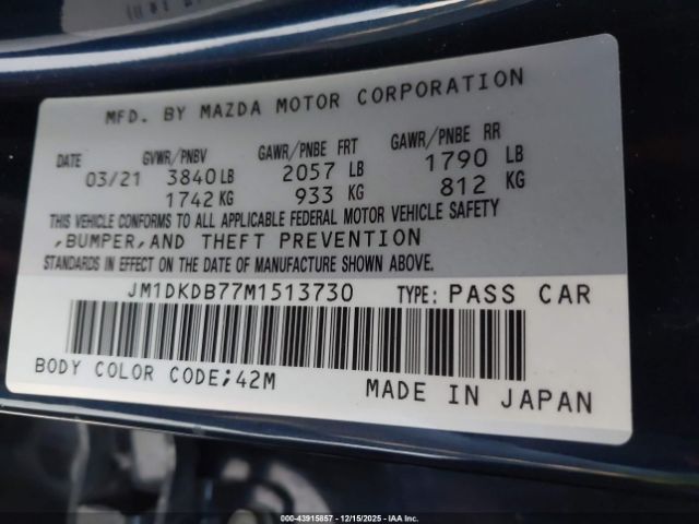 2021 MAZDA CX-3 JM1DKDB77M1513730 Photo 8