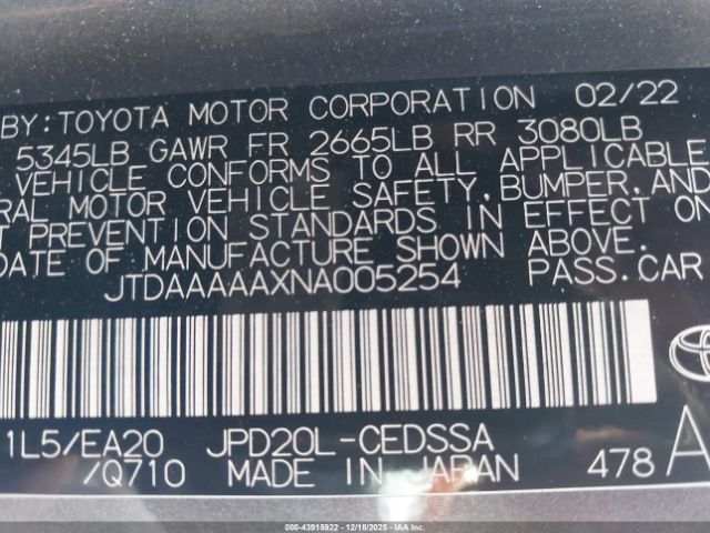 2022 TOYOTA MIRAI JTDAAAAAXNA005254 Photo 8