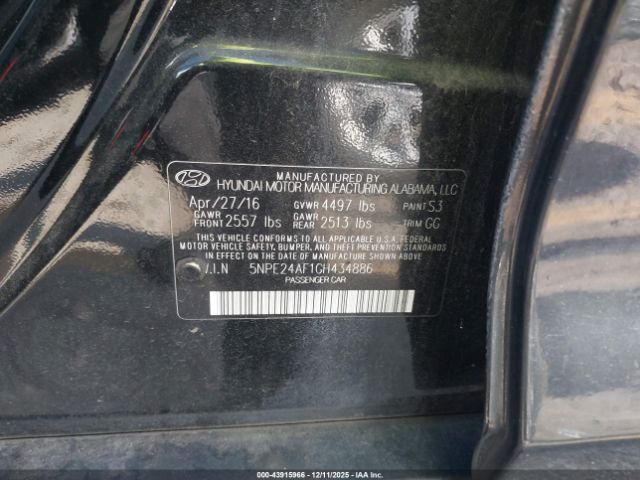 2016 HYUNDAI SONATA 5NPE24AF1GH434886 Photo 8