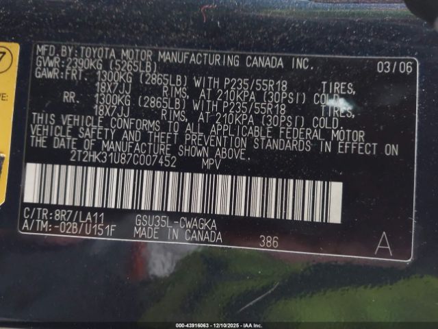 2007 LEXUS RX 350 2T2HK31U87C007452 Photo 8