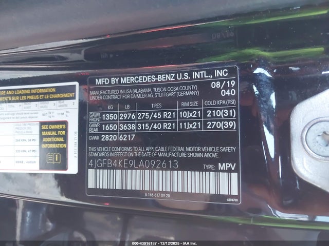 2020 MERCEDES-BENZ GLE 350 4JGFB4KE9LA092613 Photo 8