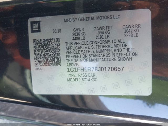 2018 CHEVROLET CAMARO 1G1FH1R78J0170657 Photo 8