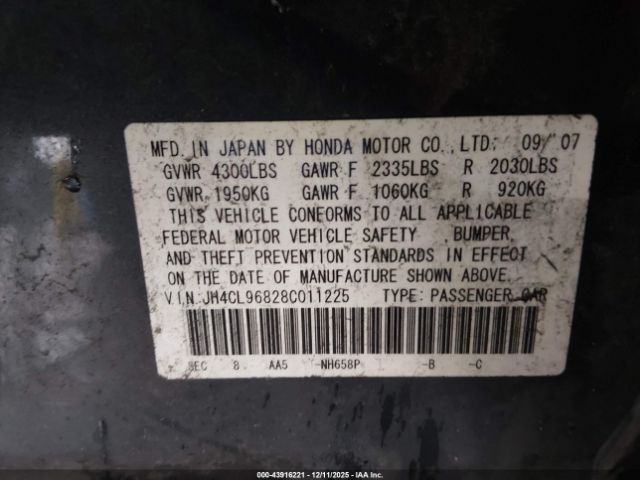 2008 ACURA TSX JH4CL96828C011225 Photo 8