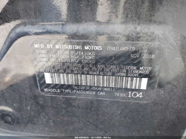 2019 MITSUBISHI MIRAGE G4 ML32F3FJ8KHF06811 Photo 8