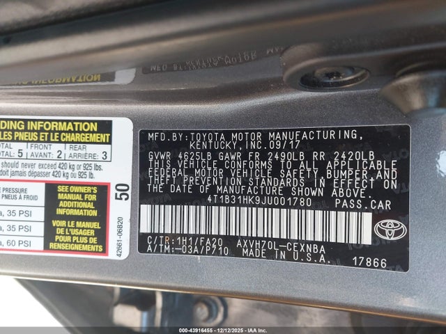 2018 TOYOTA CAMRY HYBRID 4T1B31HK9JU001780 Photo 8