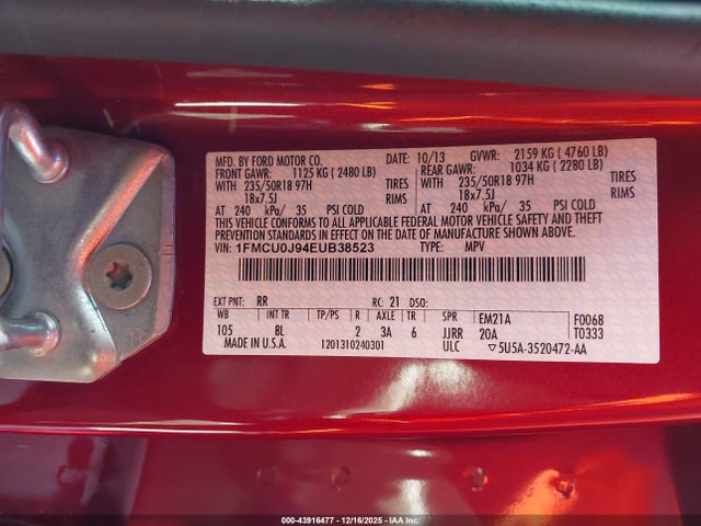 Ford Escape Titanium 2014 1FMCU0J94EUB38523 Image 9