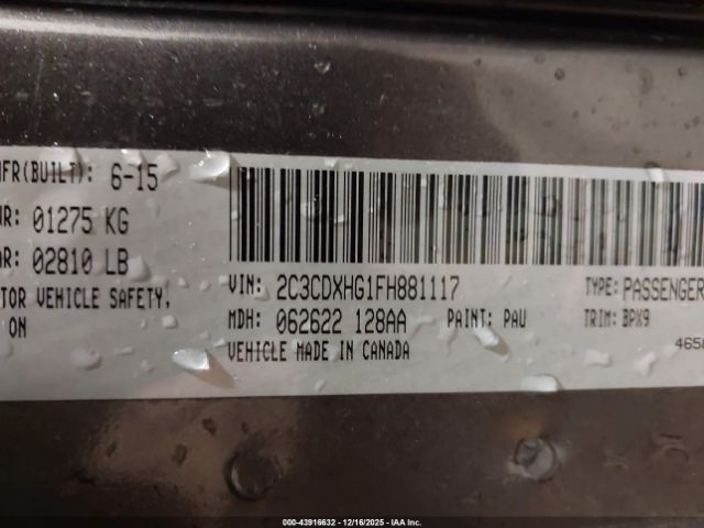 2015 DODGE CHARGER 2C3CDXHG1FH881117 Photo 8