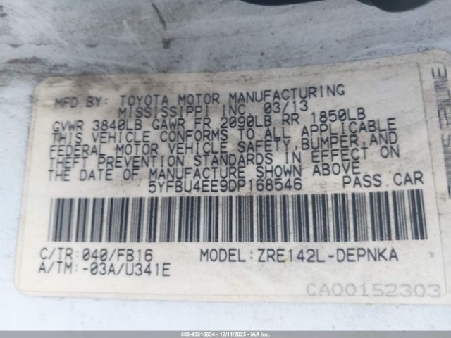 2013 TOYOTA COROLLA 5YFBU4EE9DP168546 Photo 8